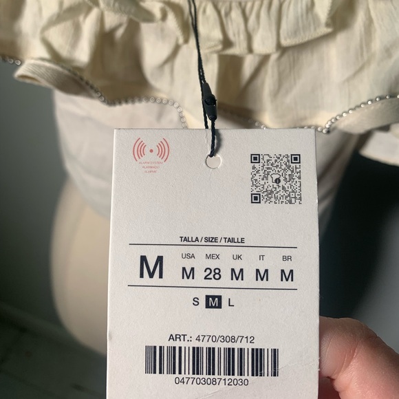 ZARA NWT Women's Cream Off-Shoulder Ruffle Top Size M ref 4770/308 boho festival - Picture 7 of 11